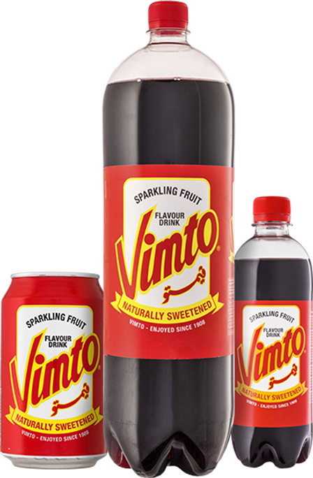 Large glass bottle used at Vimto